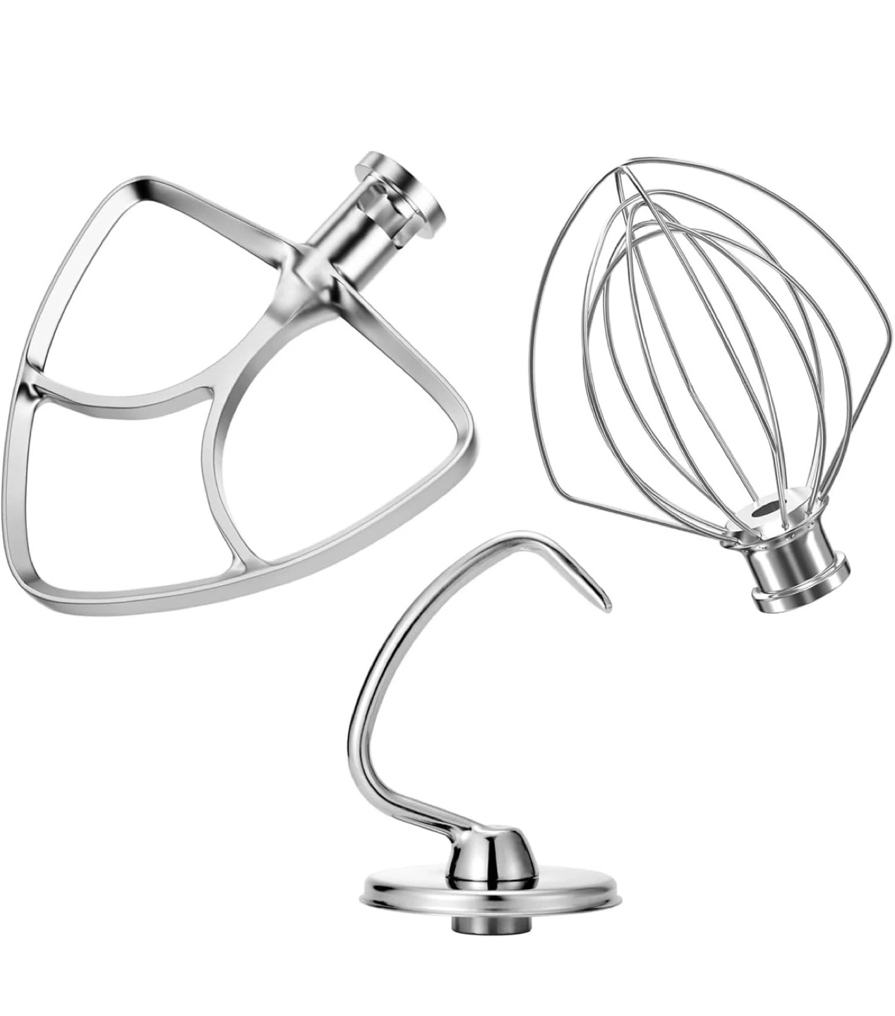 Stand Mixer Attachments - Dough Hook, Whisk, Flat Beater