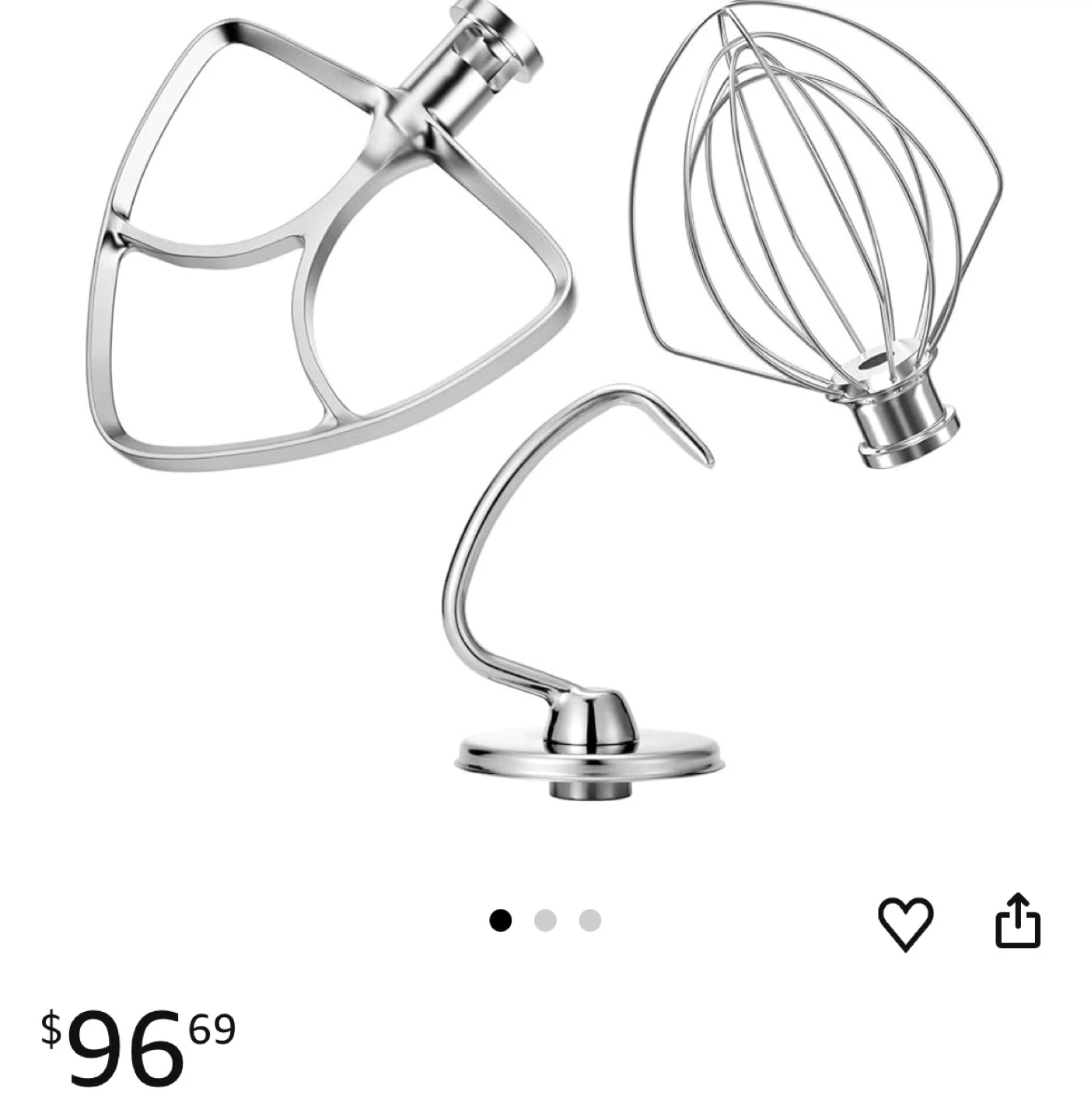 Stand Mixer Attachments - Dough Hook, Whisk, Flat Beater - photo 4