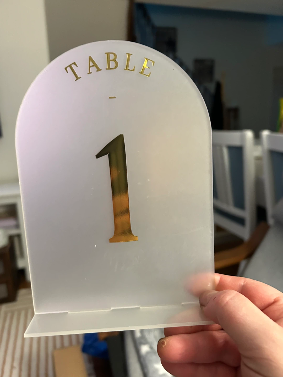 Arch Table Numbers (1-20) - Gold & White Acrylic - photo 3