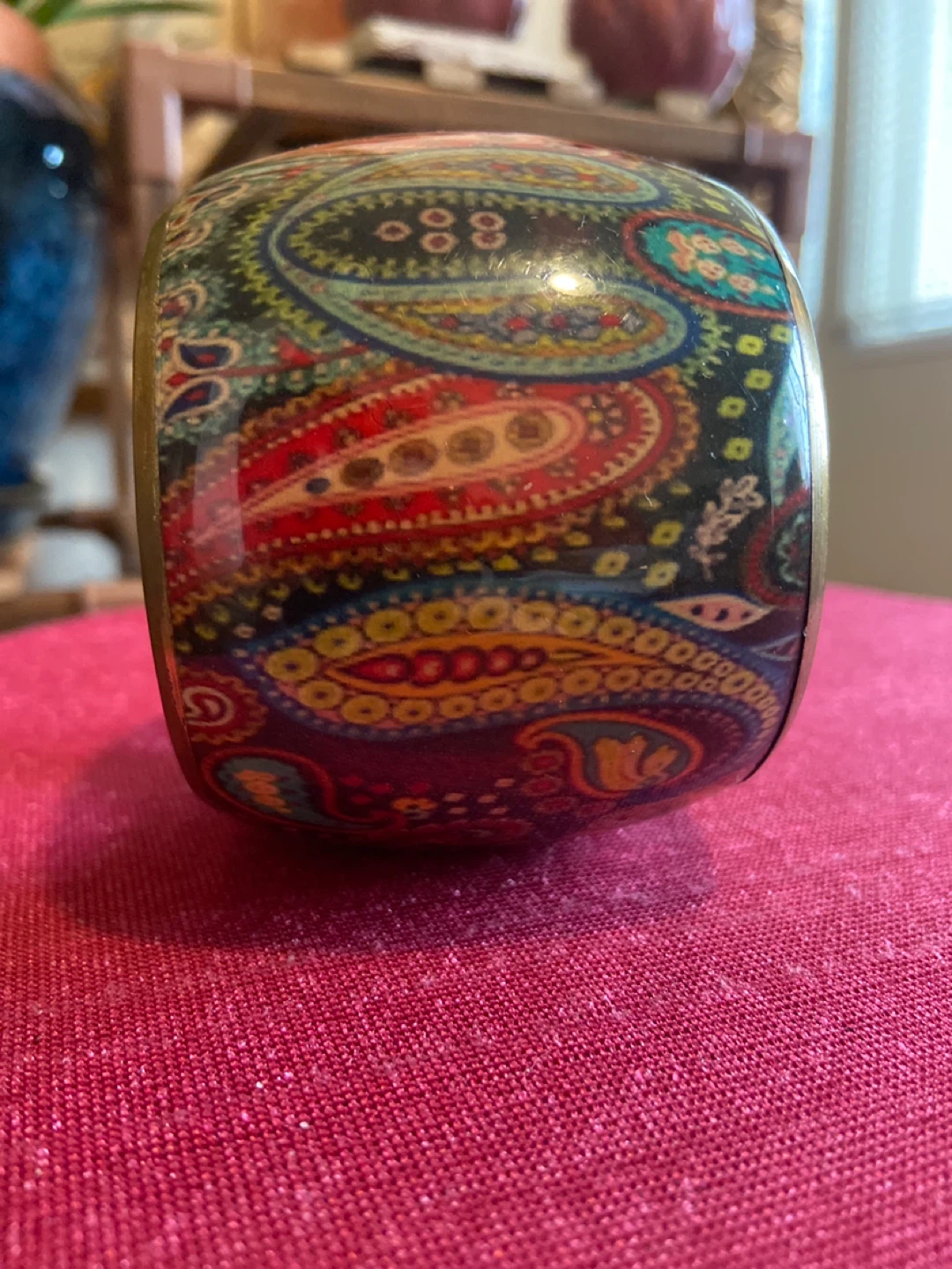 Vibrant Paisley Print Bangle Bracelet - photo 2