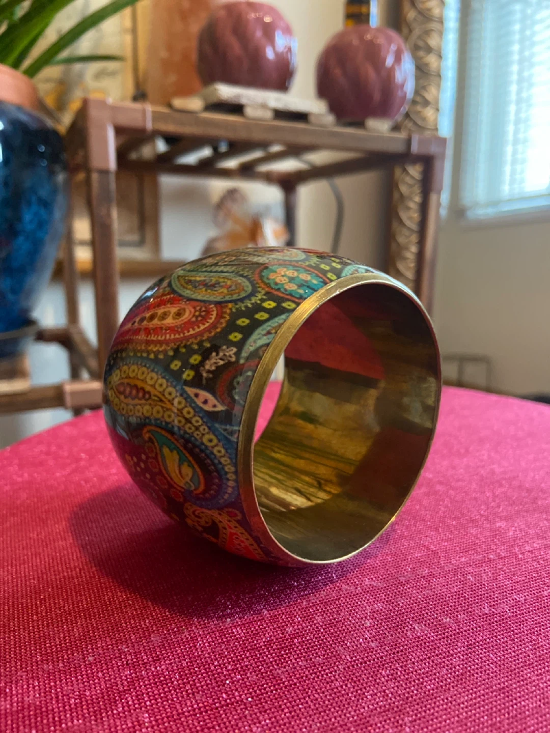 Vibrant Paisley Print Bangle Bracelet