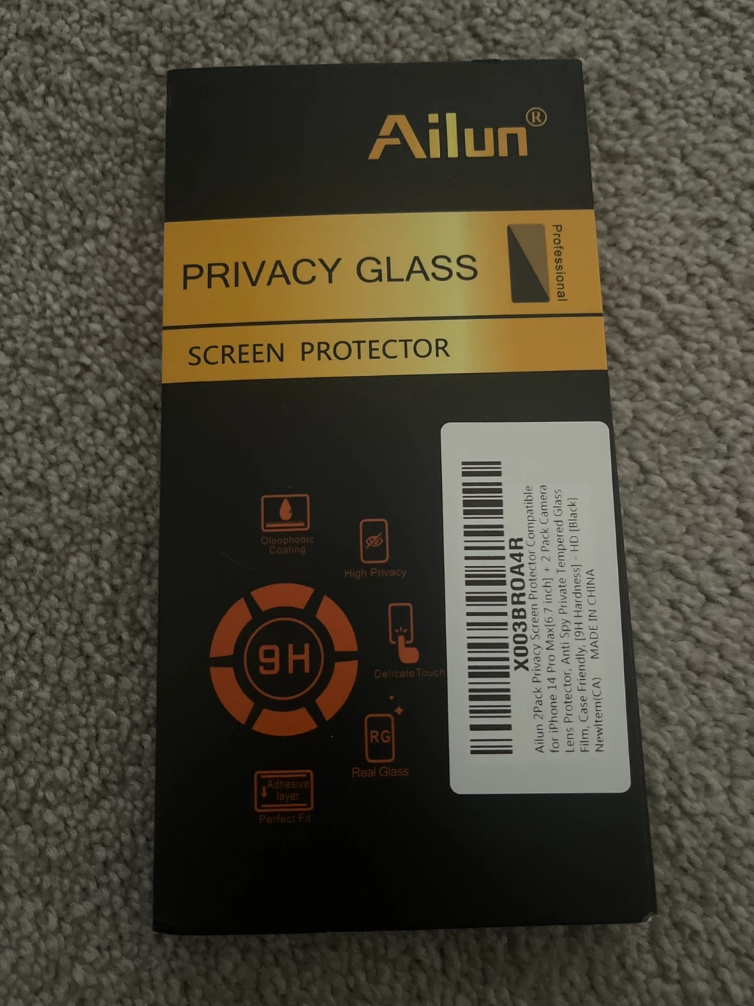 Ailun Privacy Glass Screen Protector for iPhone 14 Pro