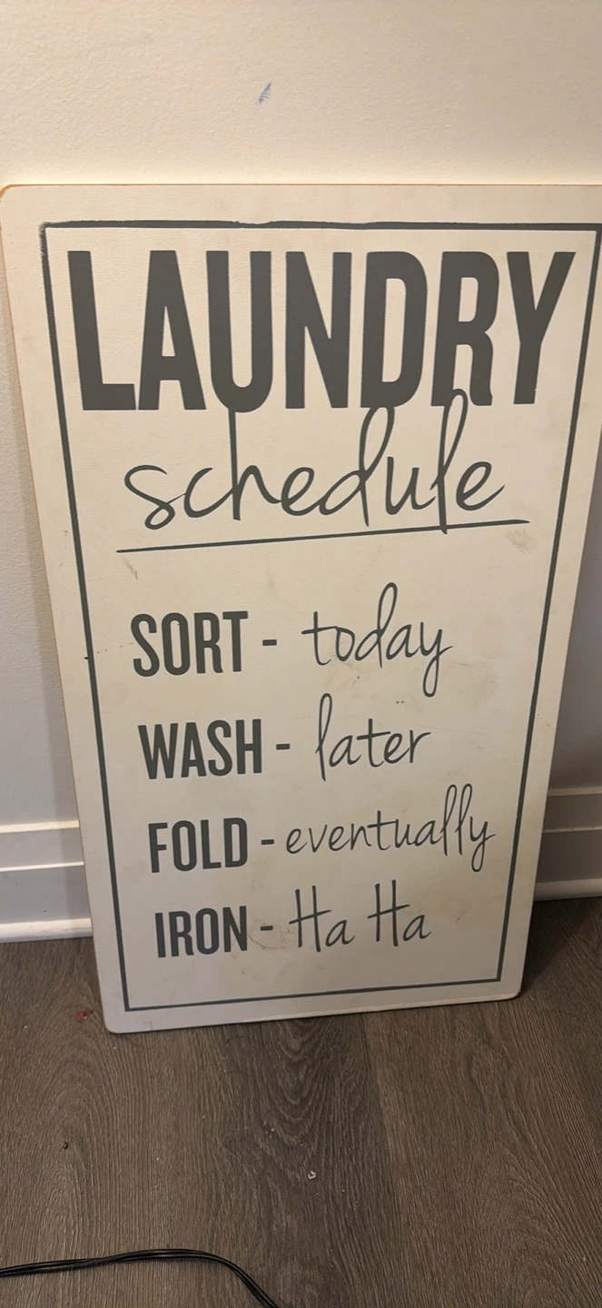 Laundry Schedule Wooden Sign