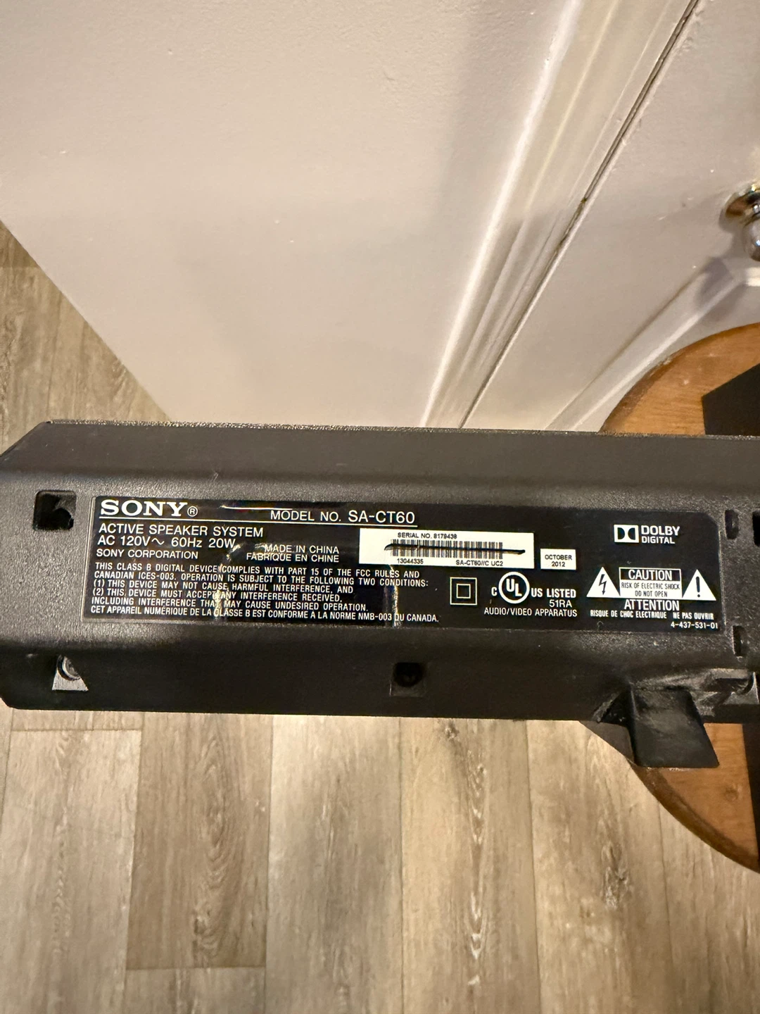 Sony Soundbar SA-CT60 with Subwoofers - photo 5
