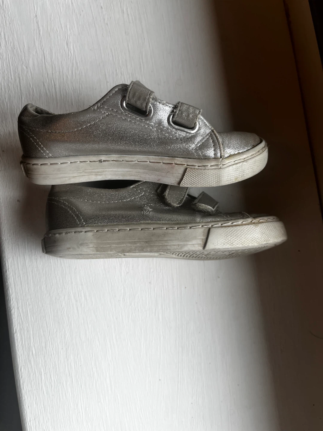 Polo Ralph Lauren Silver Velcro Sneakers size 9 - photo 5