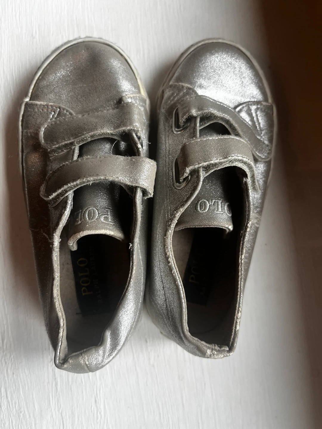 Polo Ralph Lauren Silver Velcro Sneakers size 9 - photo 4