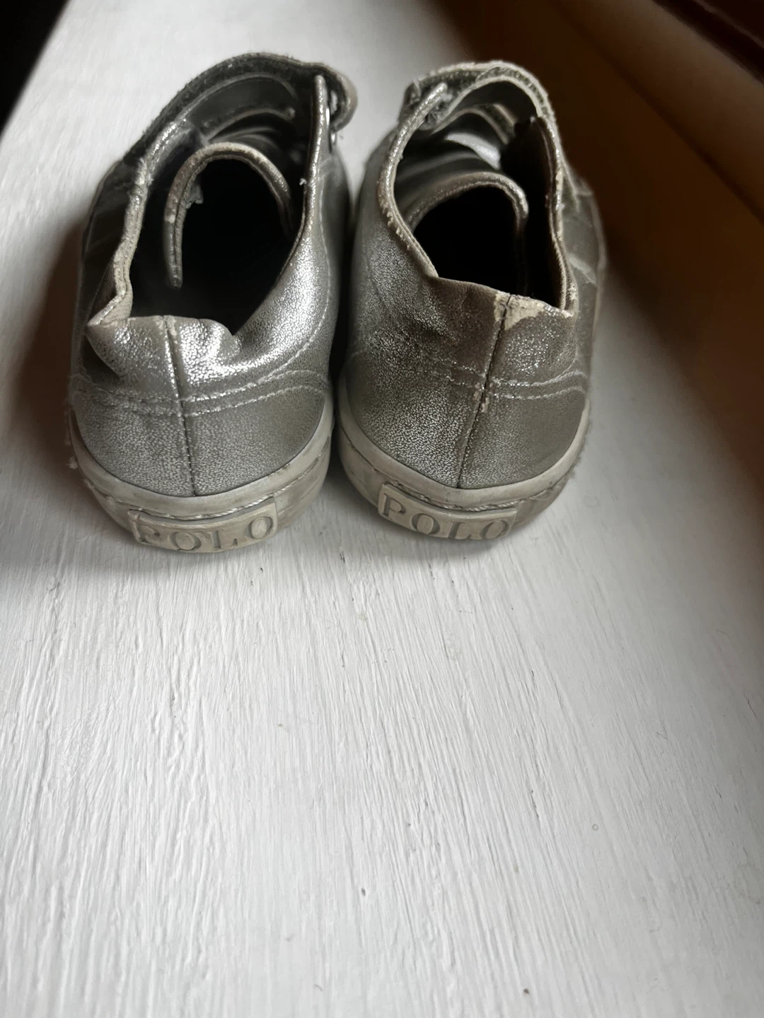 Polo Ralph Lauren Silver Velcro Sneakers size 9 - photo 3
