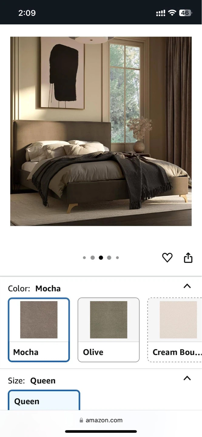 Queen Size Bed Frame - Mocha Color - photo 2