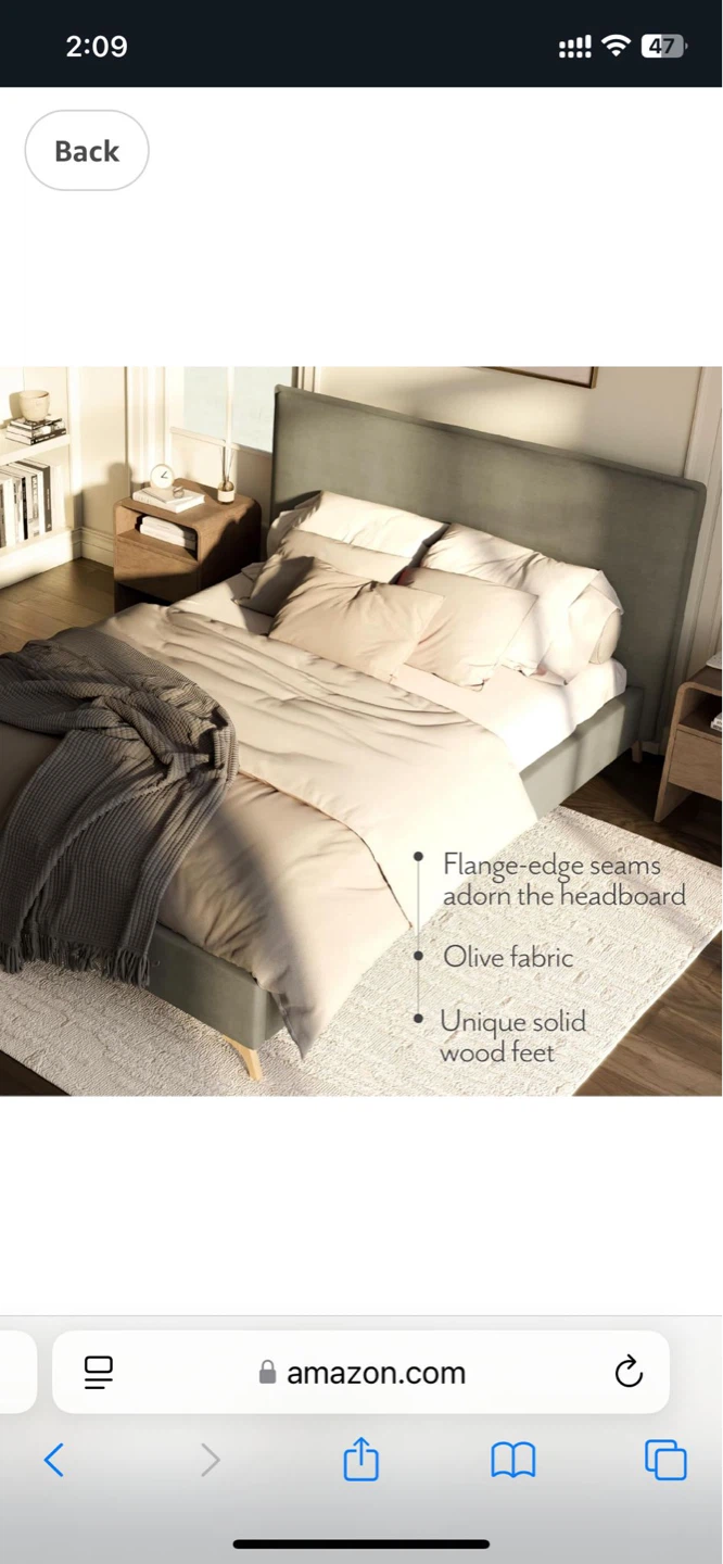 Queen Size Bed Frame - Mocha Color