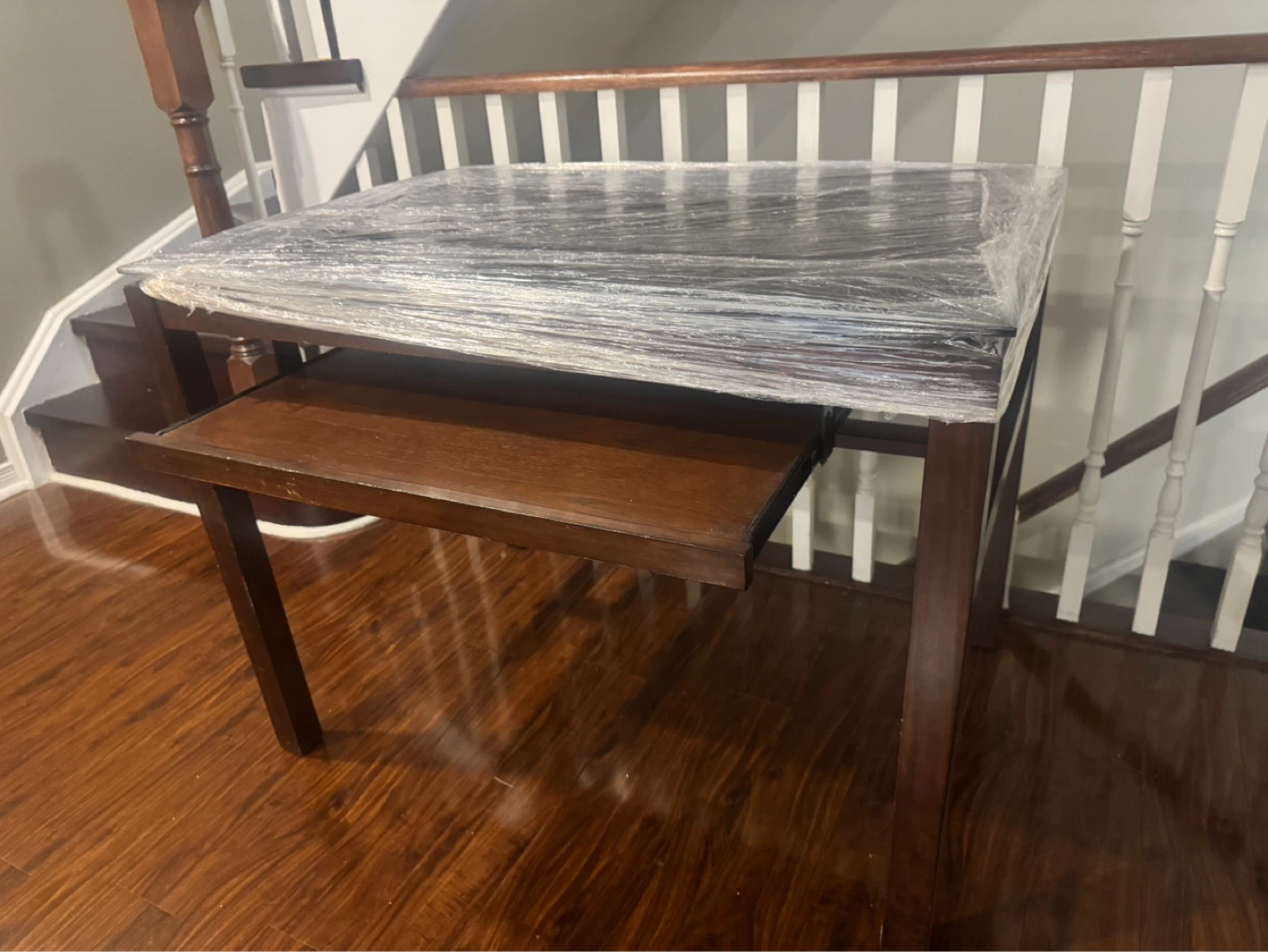 Wooden Desk with Slide-Out Keyboard Tray