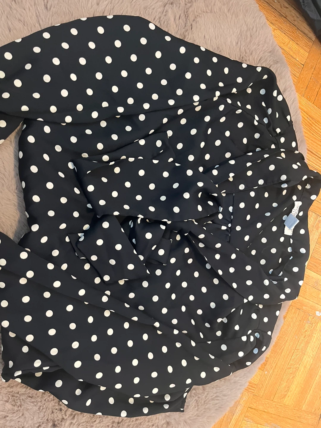 Black and White Polka Dot Blouse - photo 2