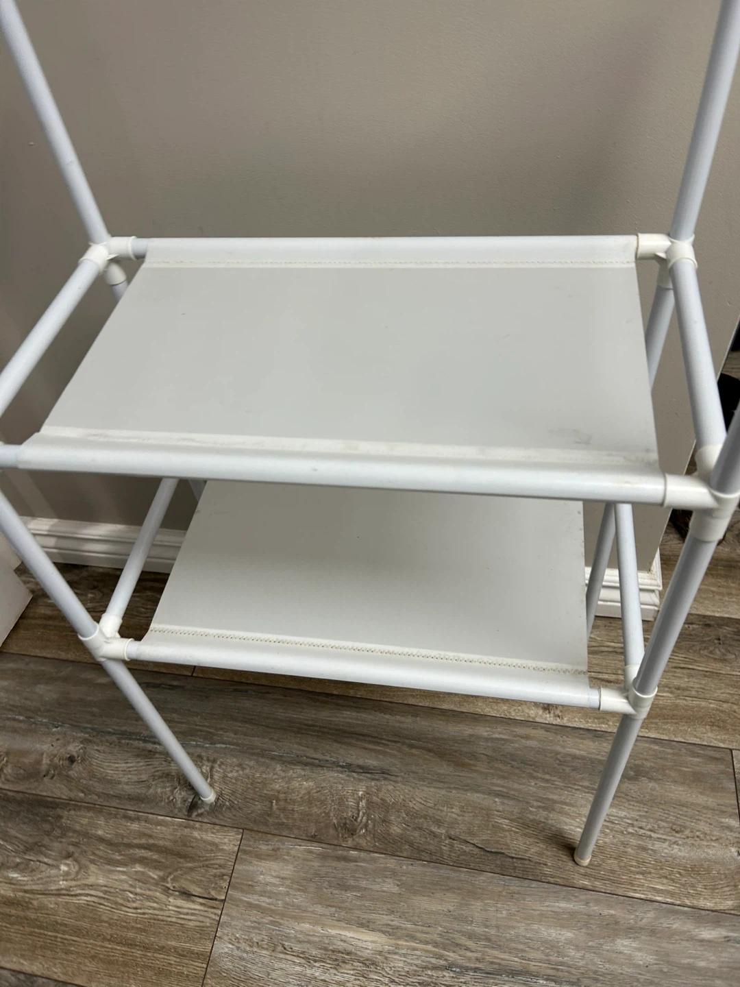 White 2-Tier Shelf Unit - photo 2