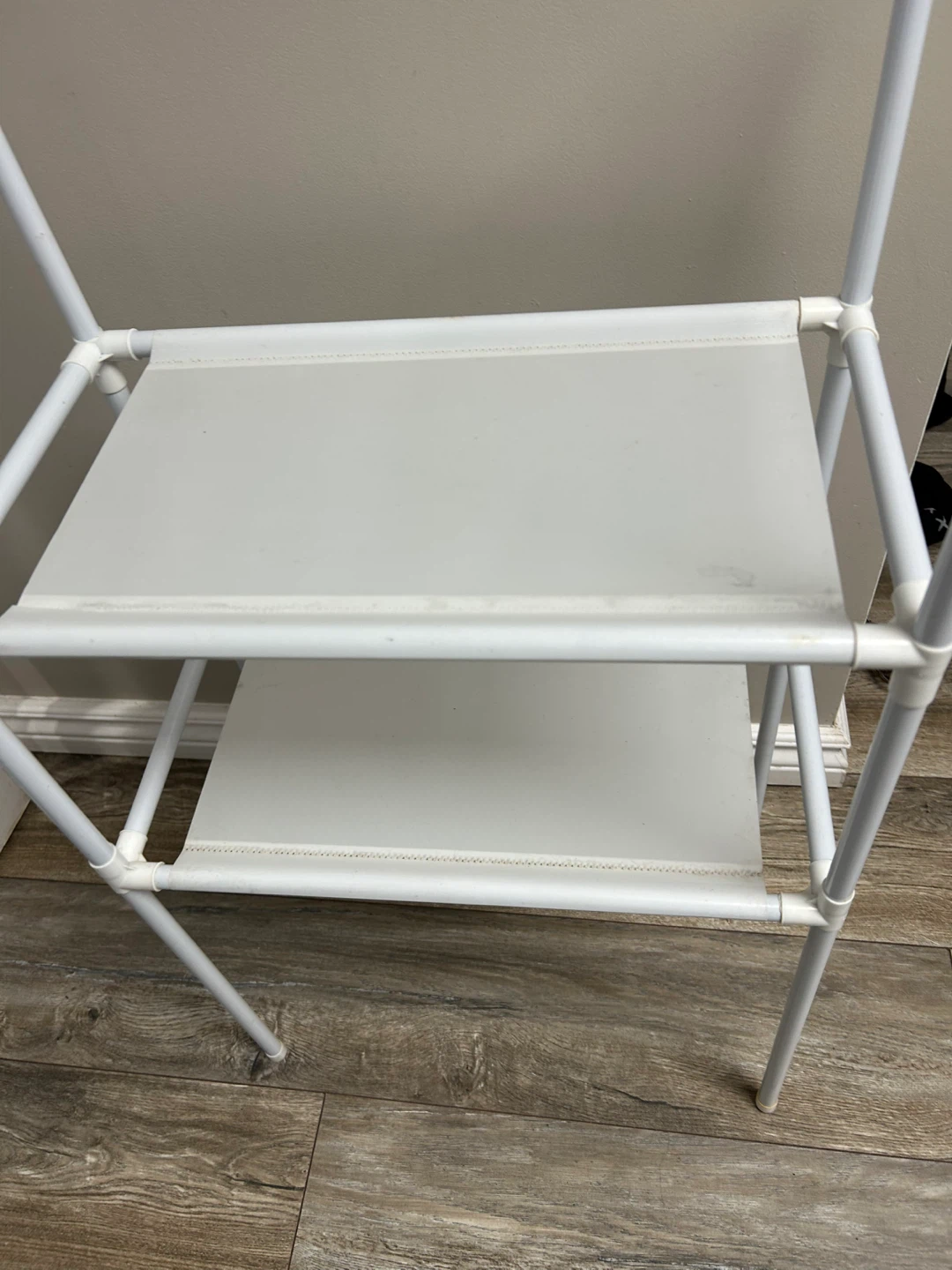 White 2-Tier Shelf Unit - photo 3