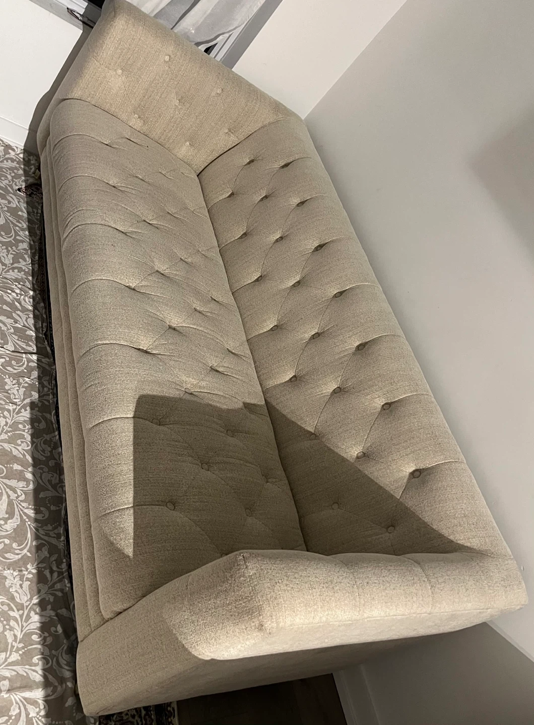 Tufted Tan Sofa Furniture