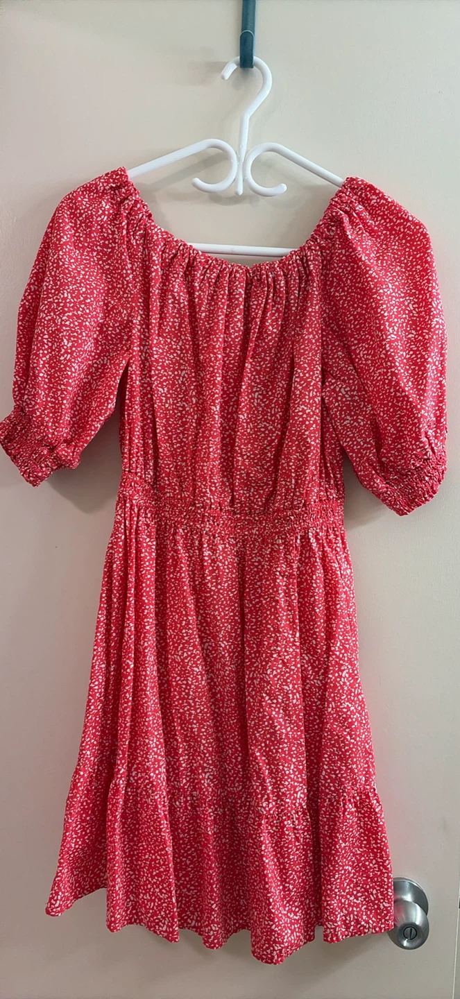 Women’s Gap Small Red & White Smocked Summer Dress