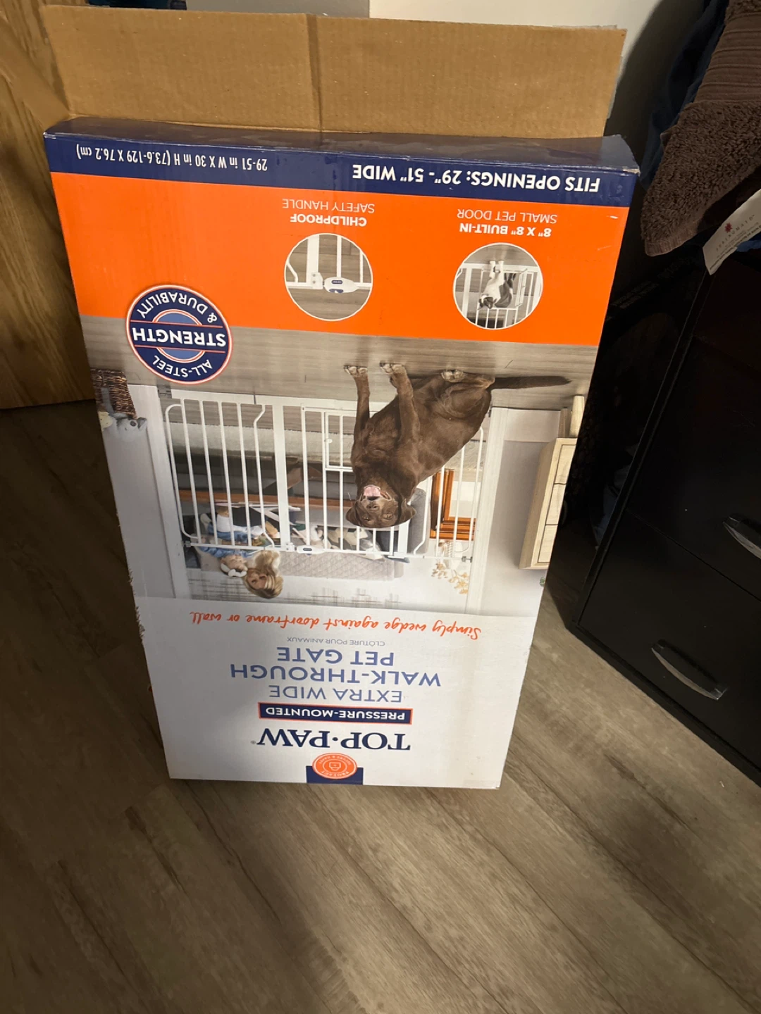 TOP-PAW Extra Wide Walk-Through Pet Gate