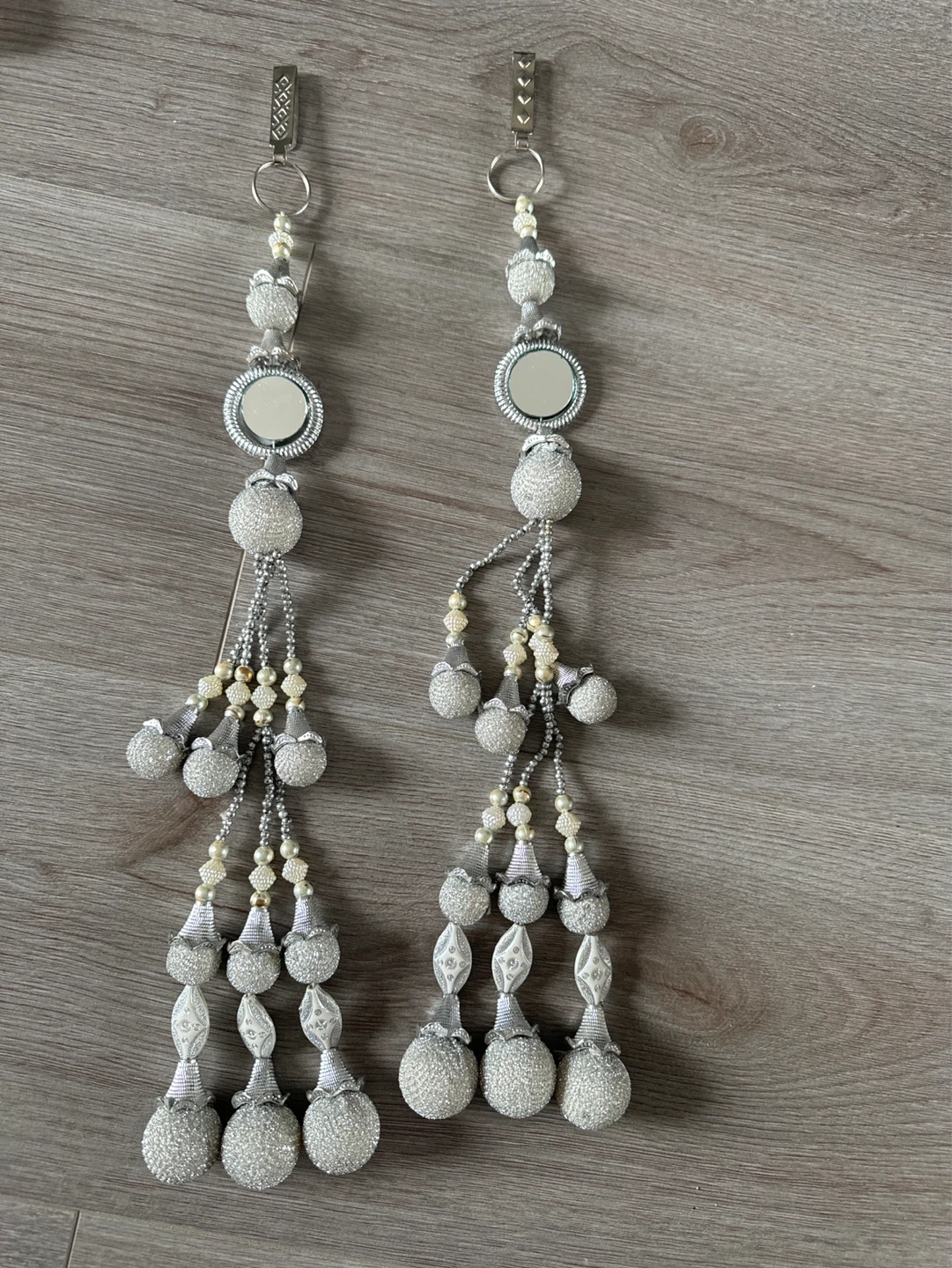 Silver Tassel waist jumkha with Mirror