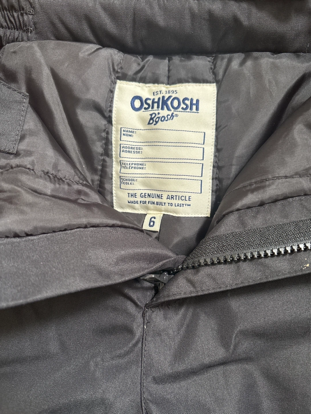 OshKosh B'gosh Black Snow Bib Pants Size 6 - photo 2