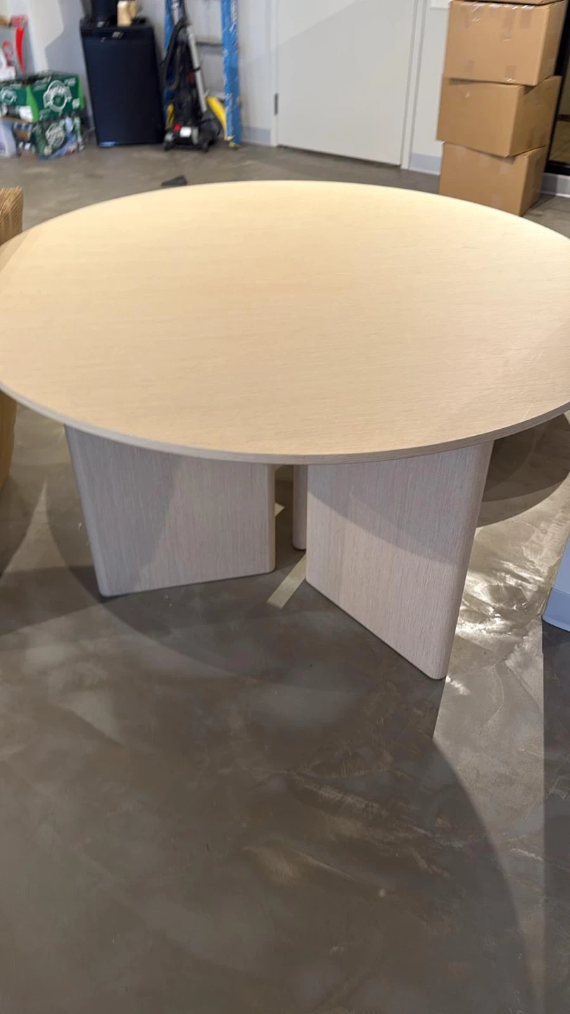 Round wood dining table