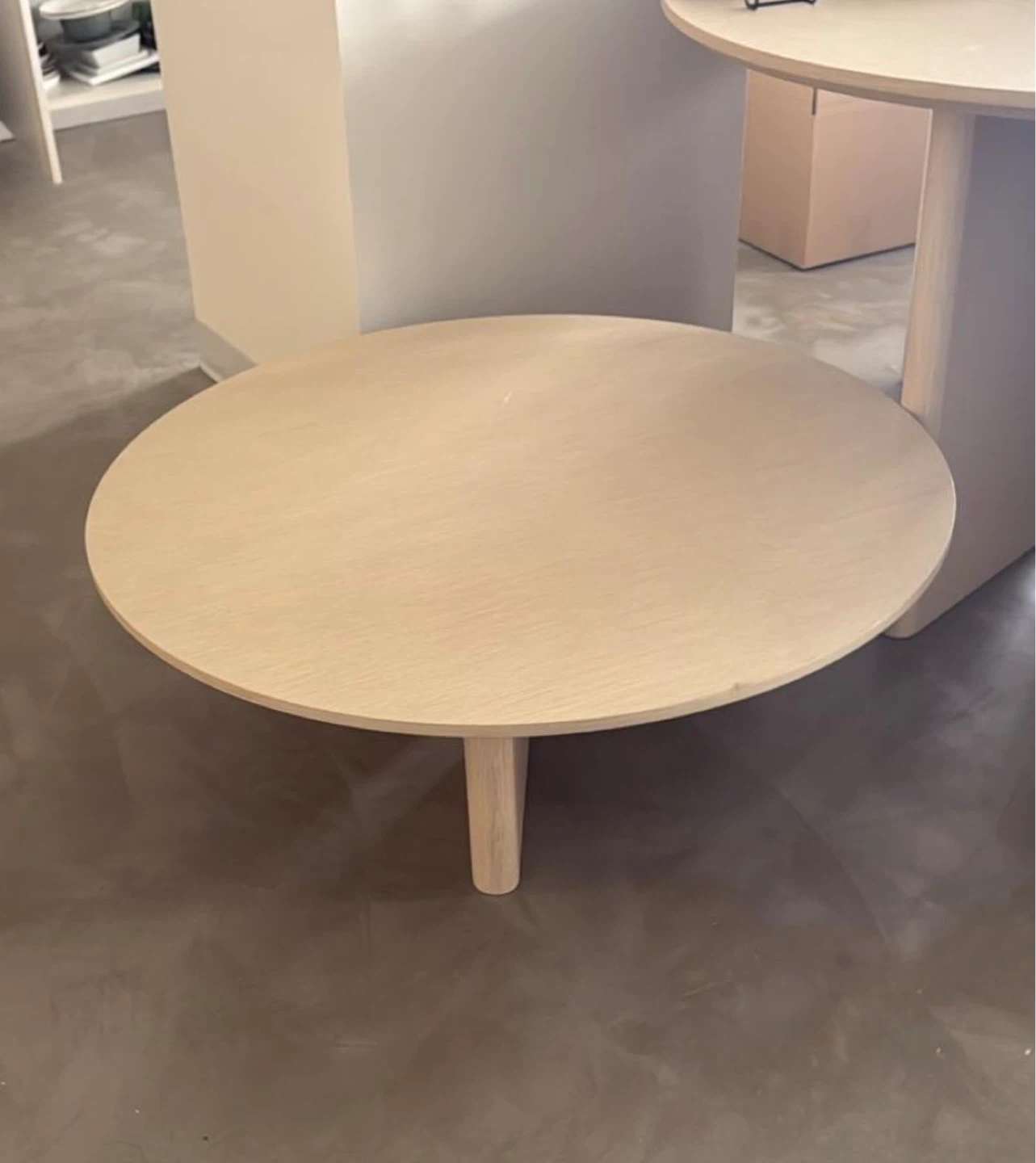 Round Light Wood Coffee Table