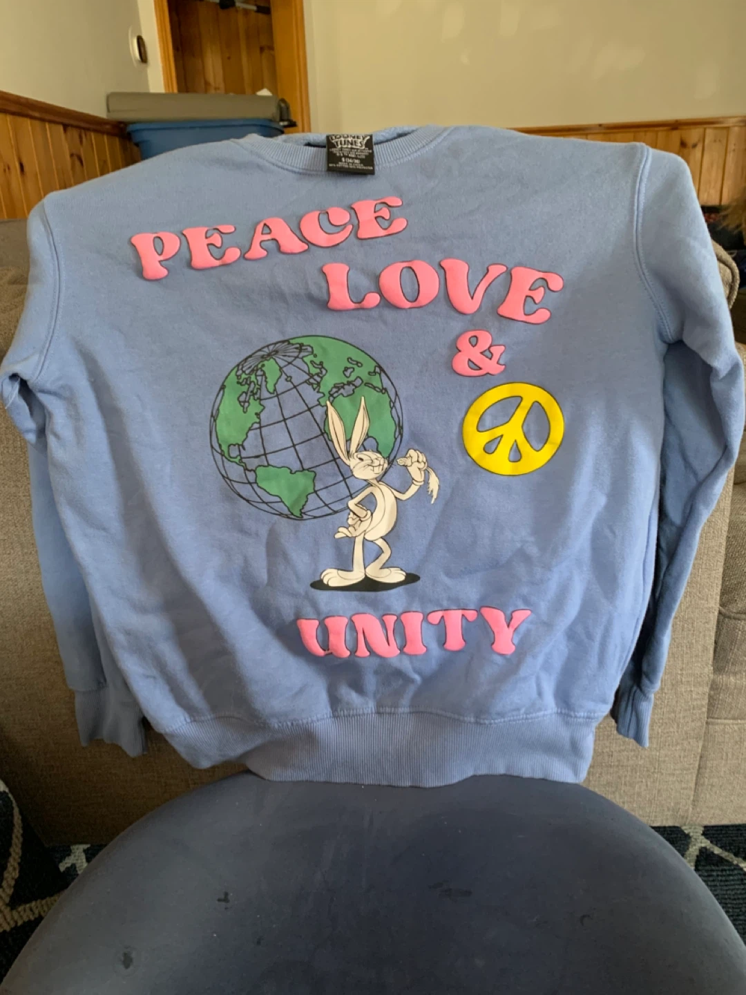 Looney Tunes Bugs Bunny Peace Love Unity Sweatshirt