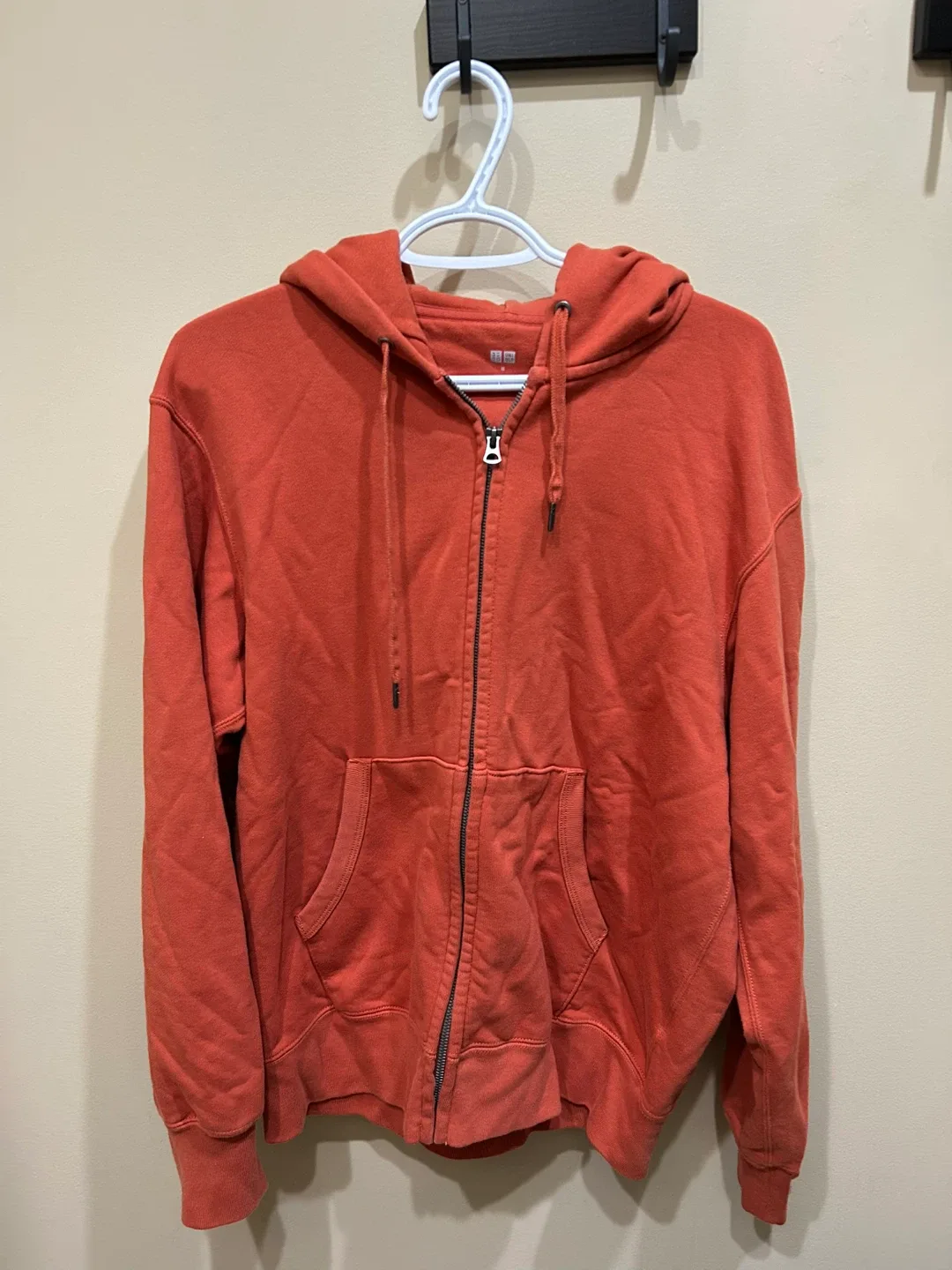 Uniqlo Unisex Sweat Long Sleeve Full-Zip Hoodie Orange -M