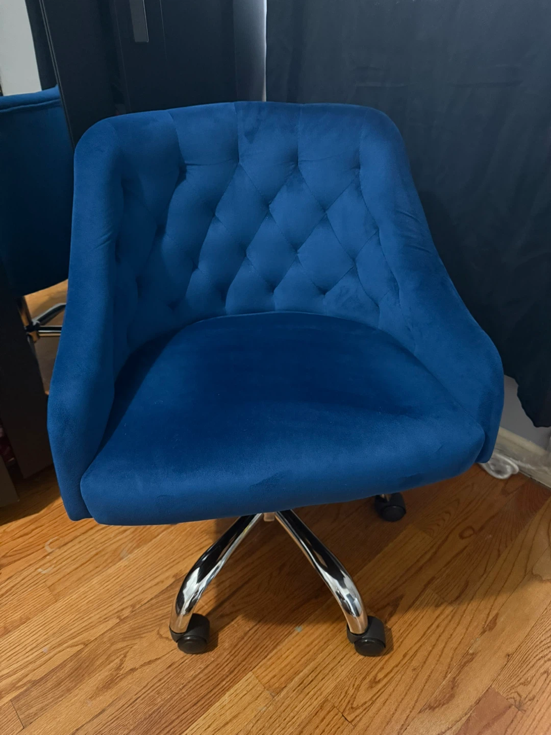 Blue Velvet Office Chair