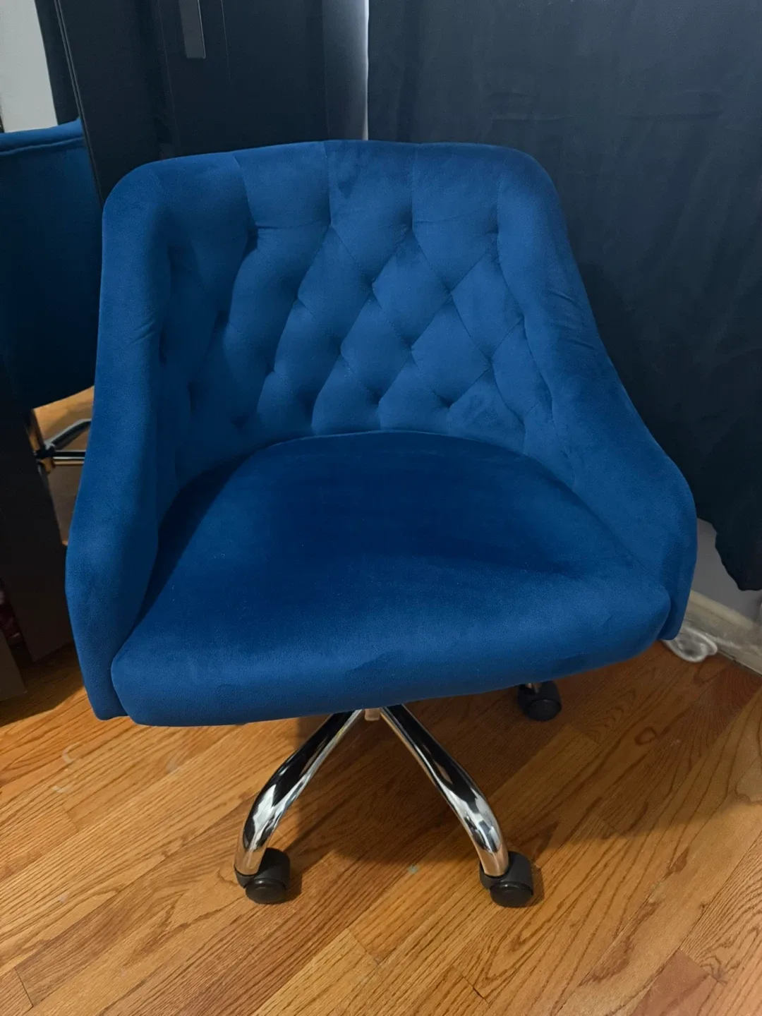 Blue Velvet Office Chair