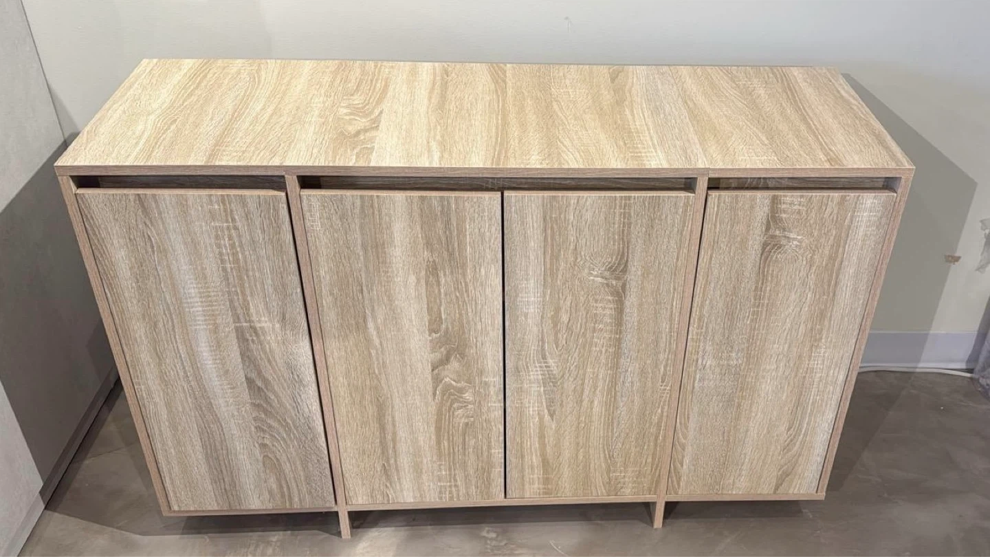 Four-Door Wood Grain Cabinet