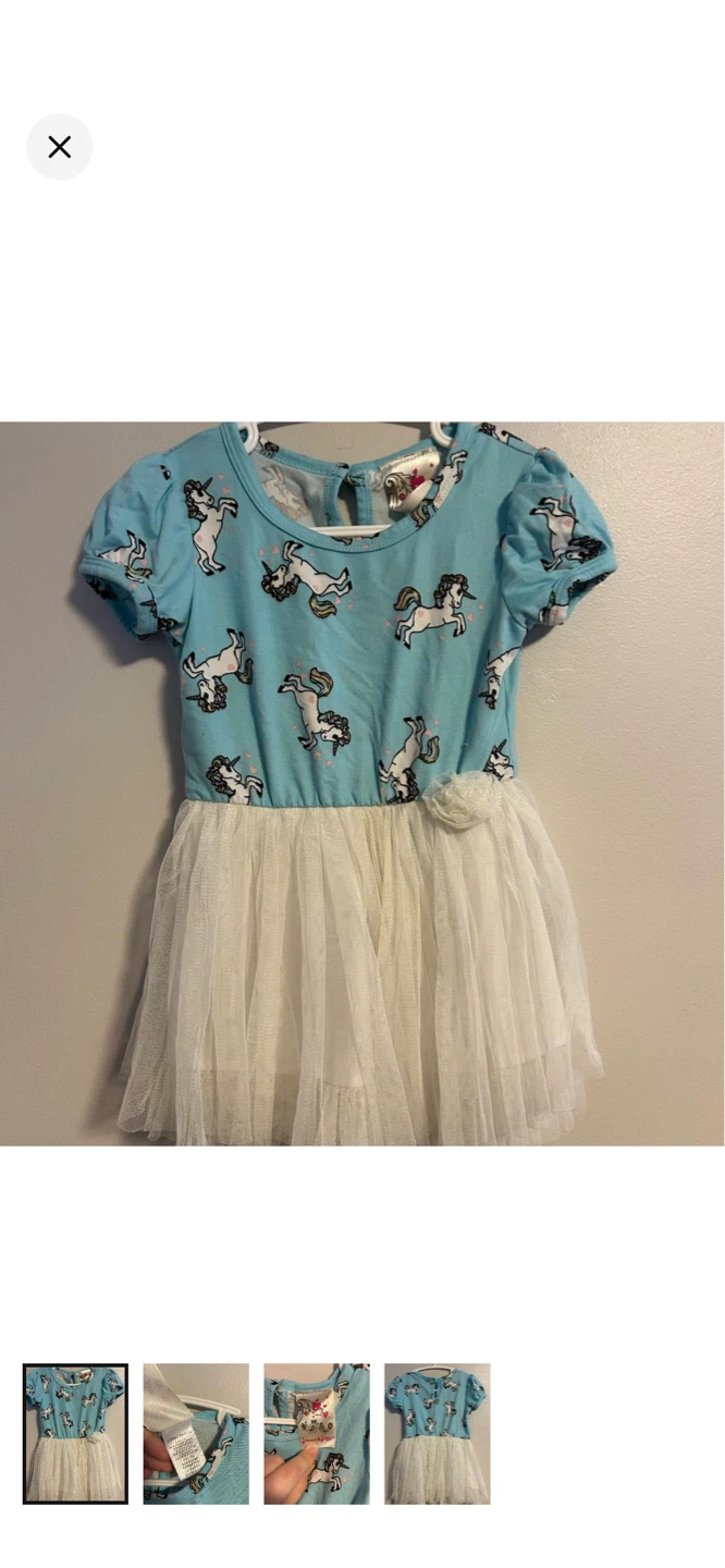 Jenna & Jessie Unicorn Tulle Dress - Size 18M
