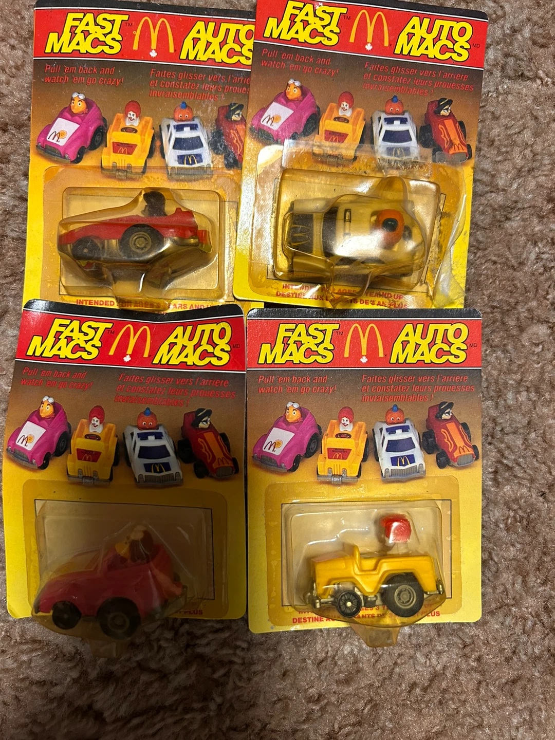 McDonald's Fast Macs Auto Macs Mini Cars (Lot of 4)