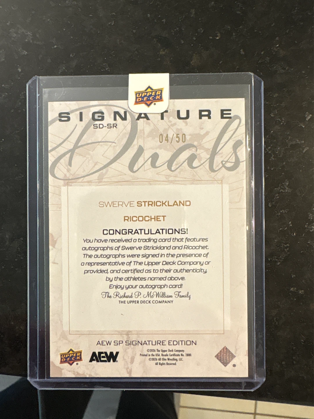 Upper Deck AEW Signature Duals - Swerve Strickland Ricochet - photo 2