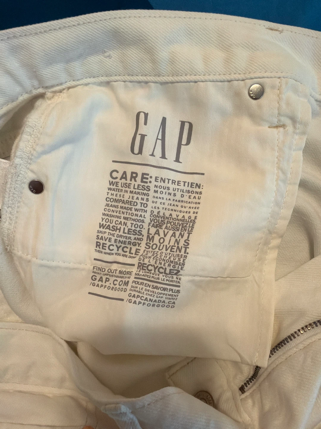 GAP White Denim Cut-off Shorts Size 33 - photo 5