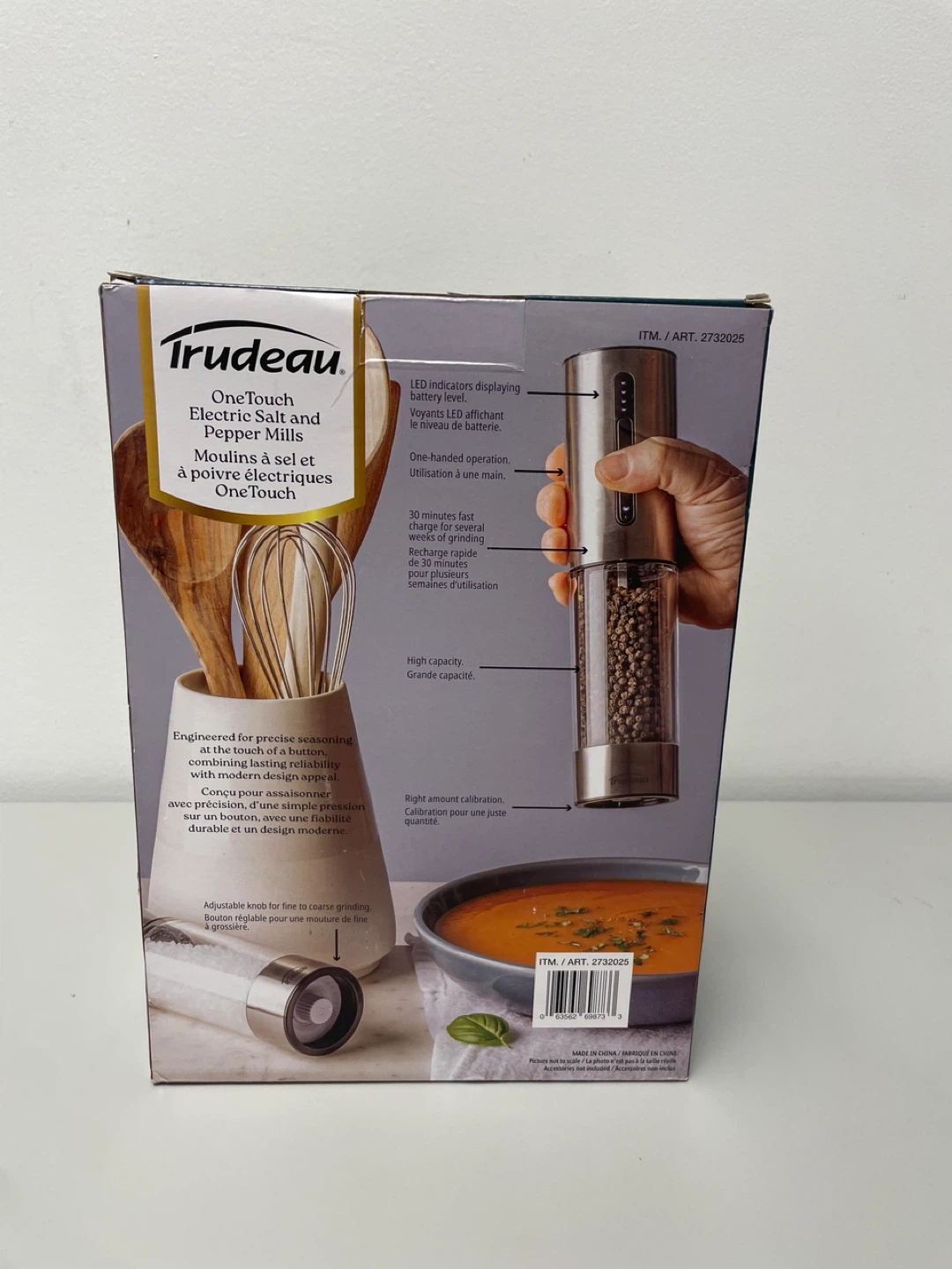 Trudeau OneTouch Electric Salt and Pepper Mills Set