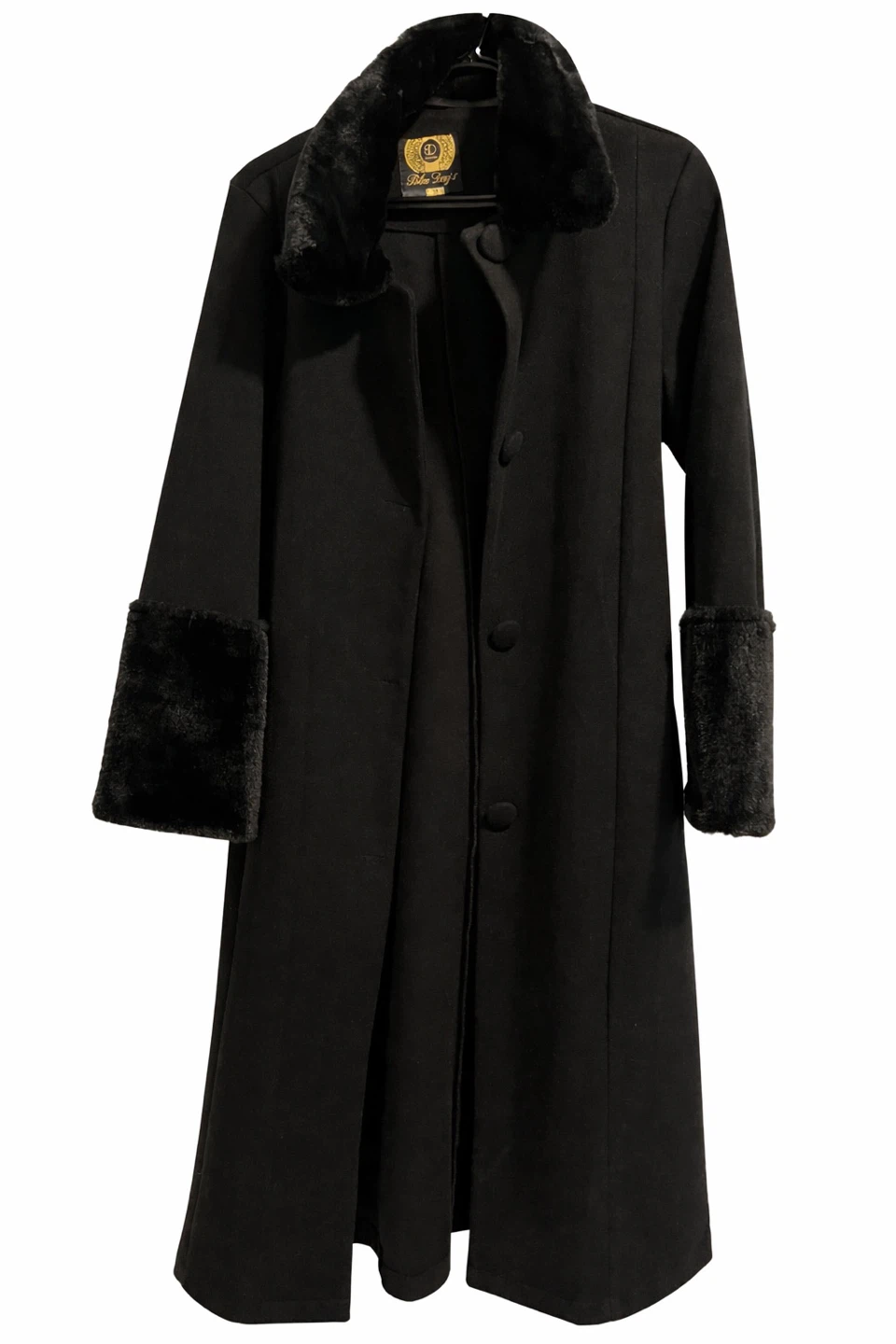 Blue Days Black Faux Fur Trim Coat
