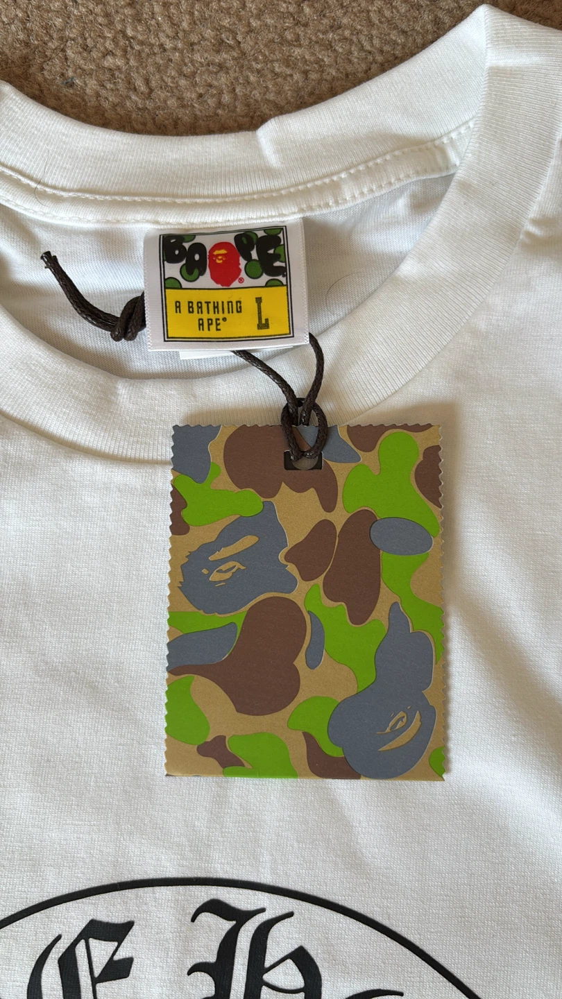 A Bathing Ape x Chrome Hearts Baby Milo T-Shirt White Size L - photo 2