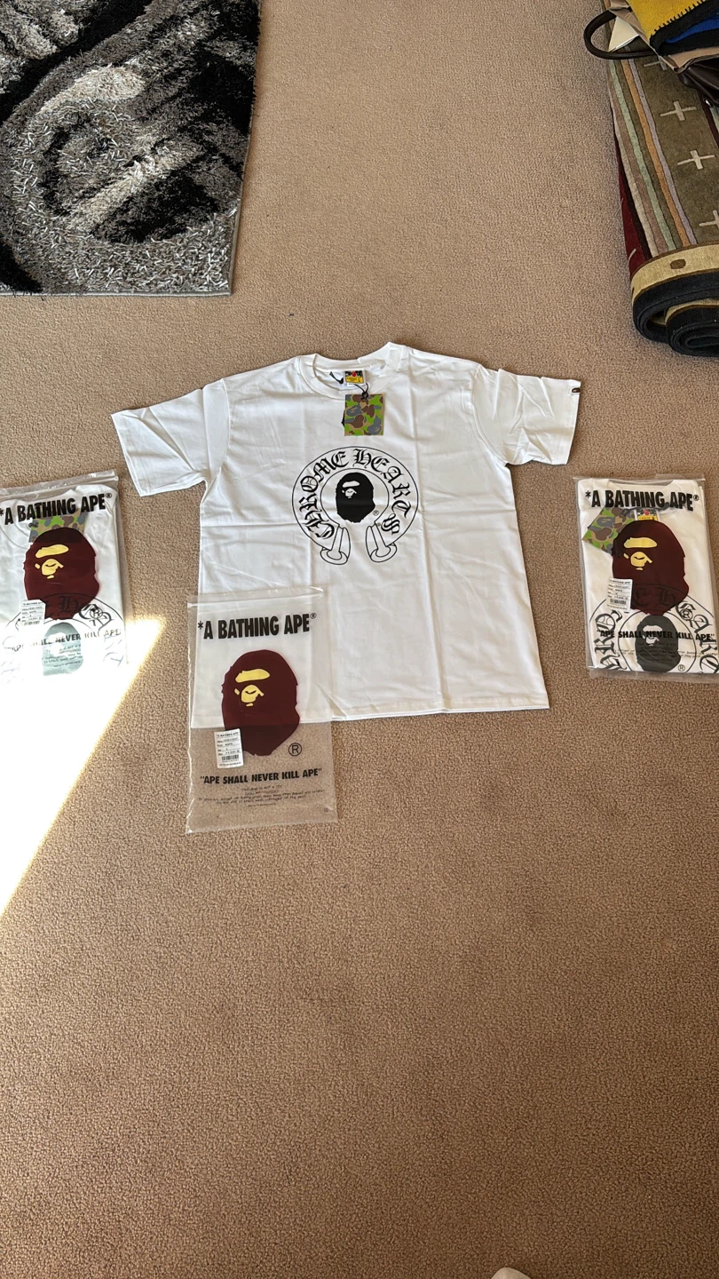 A Bathing Ape x Chrome Hearts Baby Milo T-Shirt White Size L