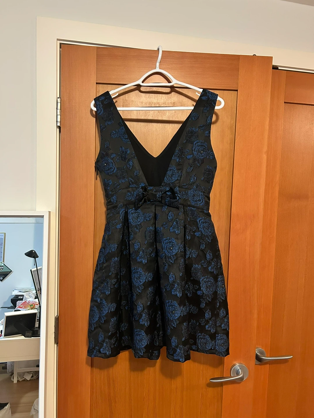 Black and Blue Floral Mini Dress - photo 2