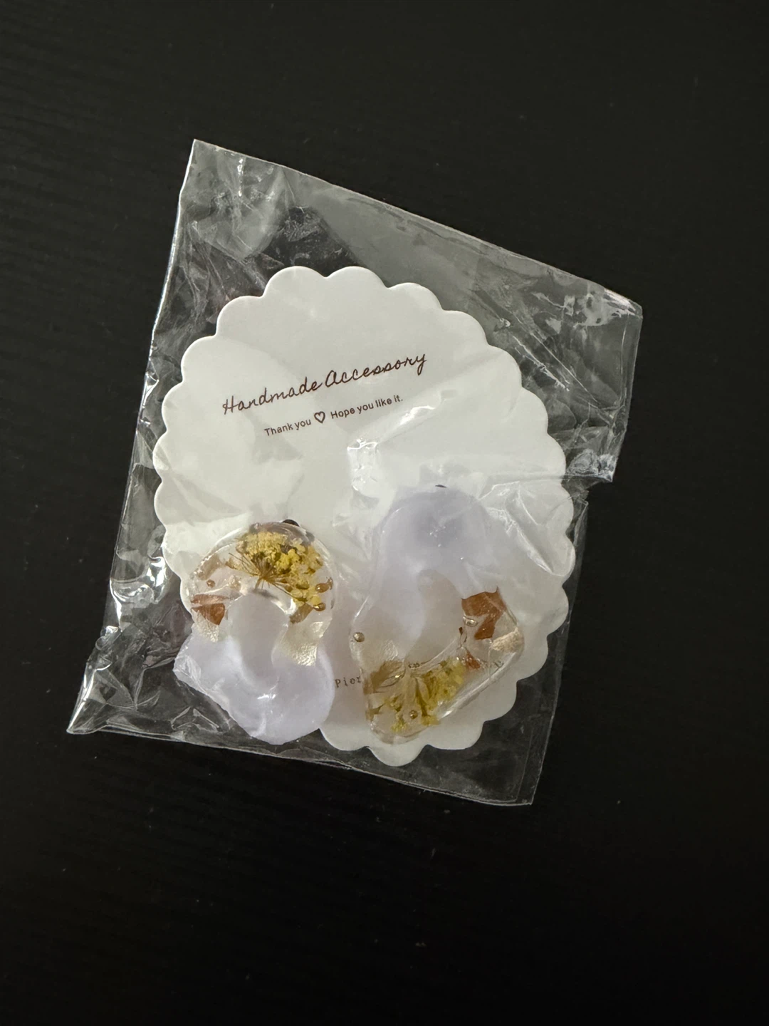 Handmade Resin Earrings with Dried Flowers