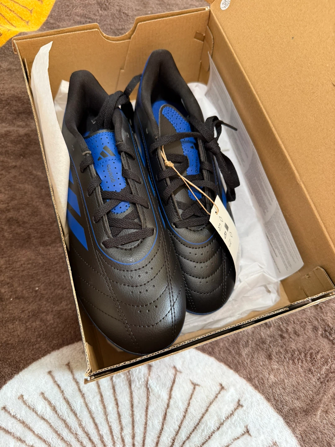 Adidas Goletto IX Soccer Cleats Black Blue Size 4 Youth