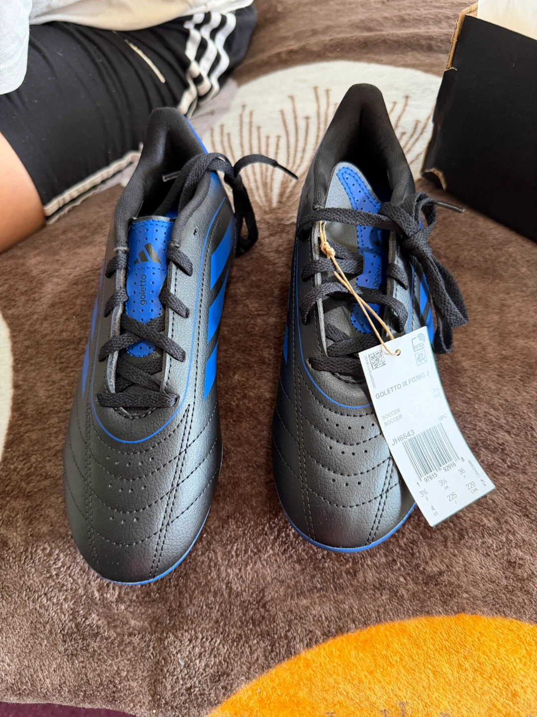 Adidas Goletto IX Soccer Cleats Black Blue Size 4 Youth - photo 4