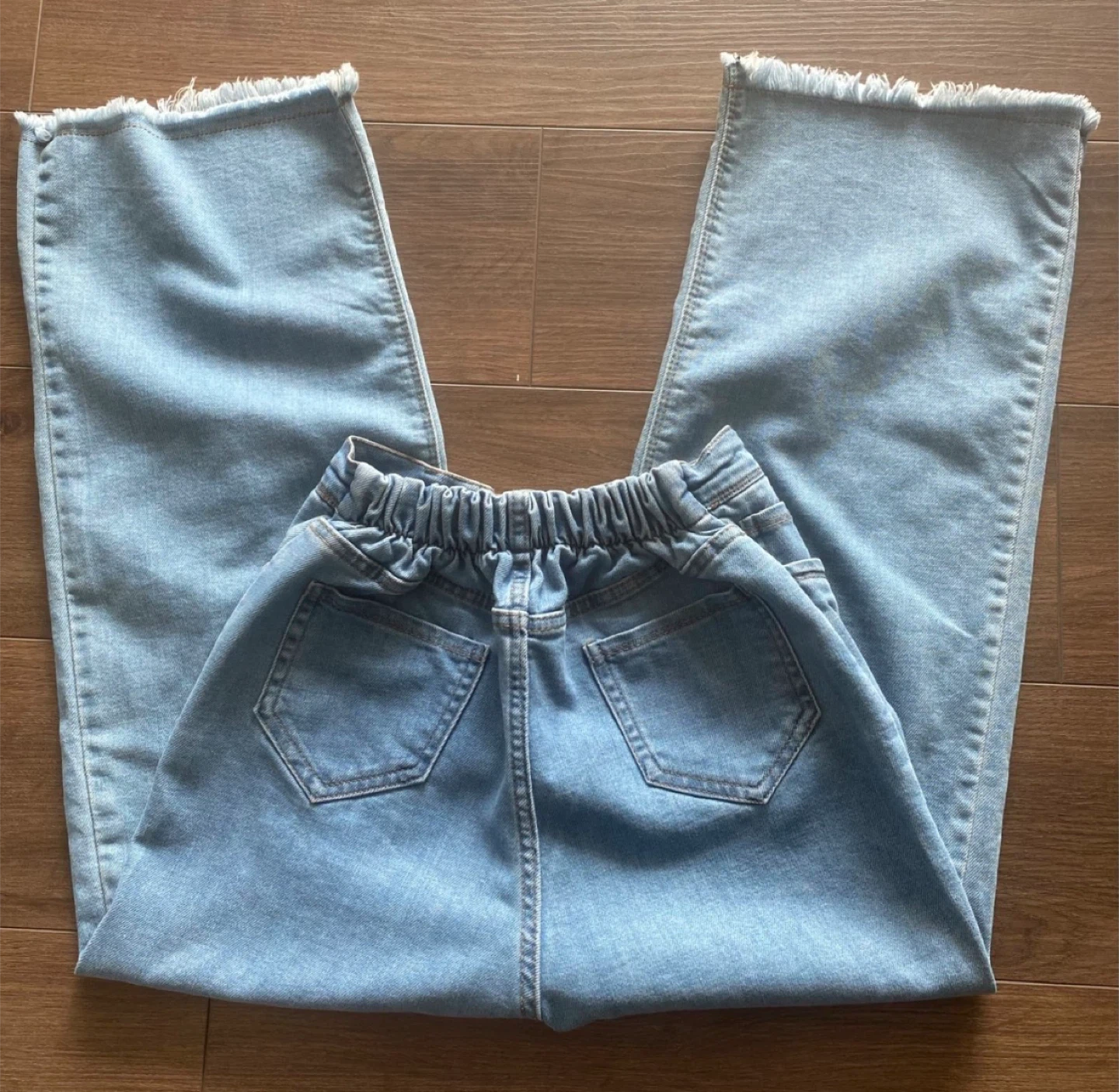 Light Wash Denim Wide Leg Jeans