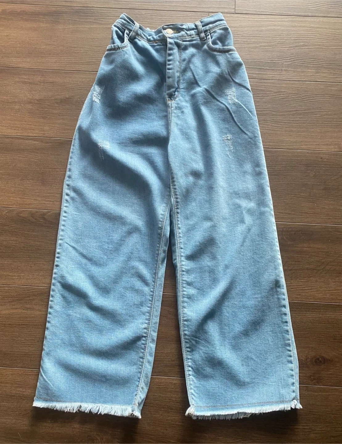 Light Wash Denim Wide Leg Jeans - photo 2