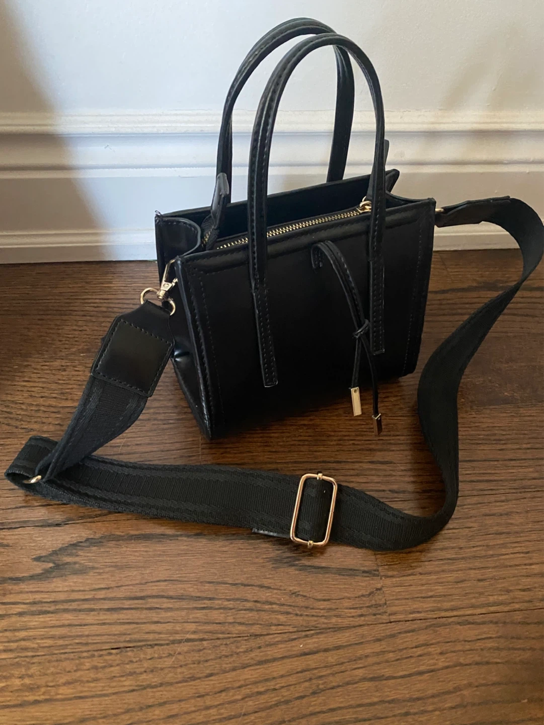 Black Mini Crossbody/Handbag with Shoulder Strap, NEW - photo 2