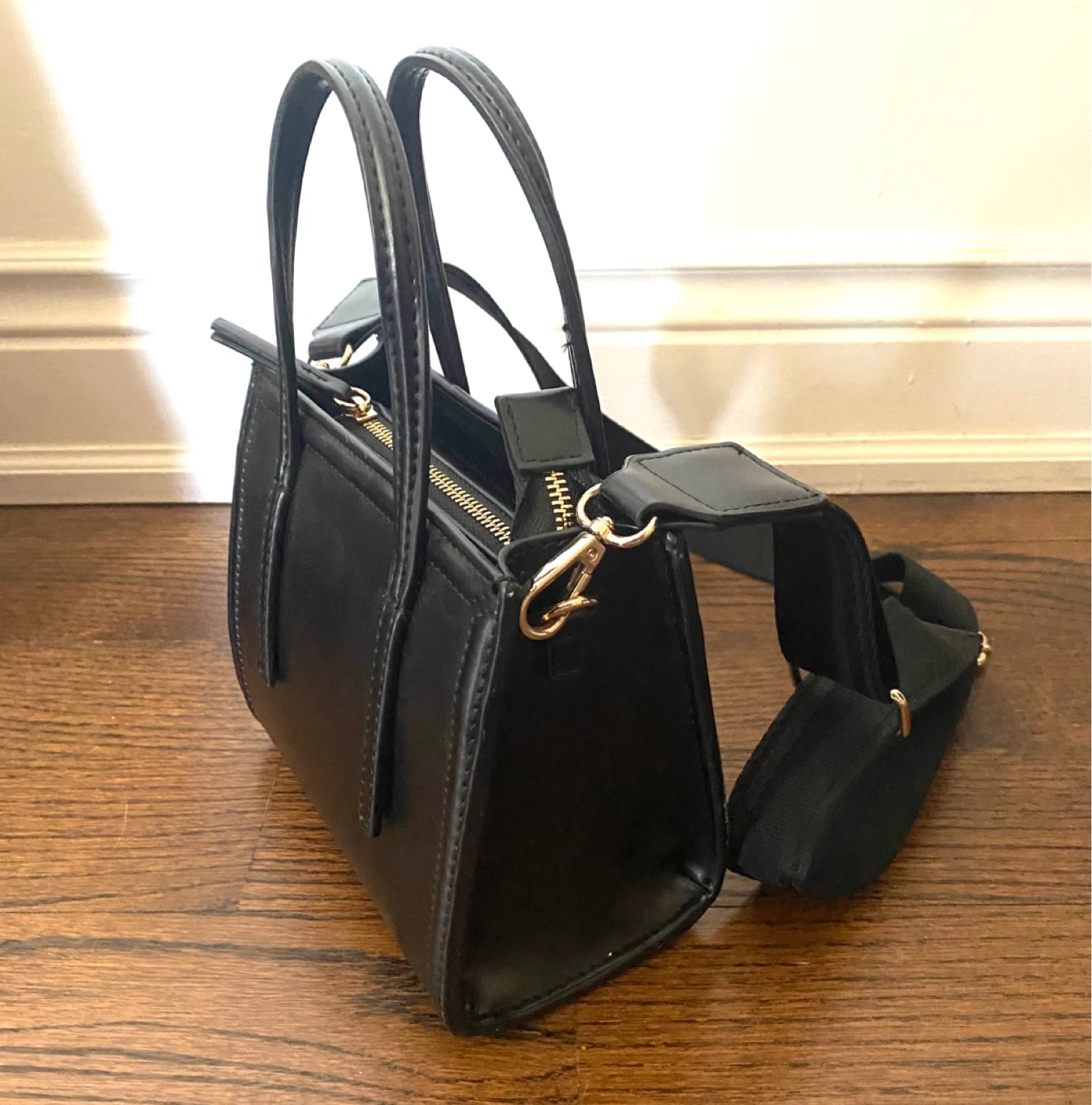 Black Mini Crossbody/Handbag with Shoulder Strap, NEW - photo 3