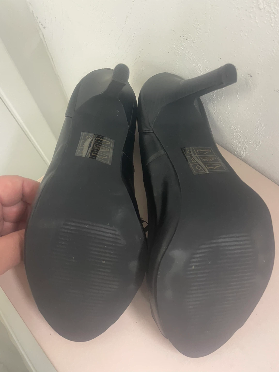ATTITUDE Alissa Black Peep Toe Heels - Size 10M - photo 3