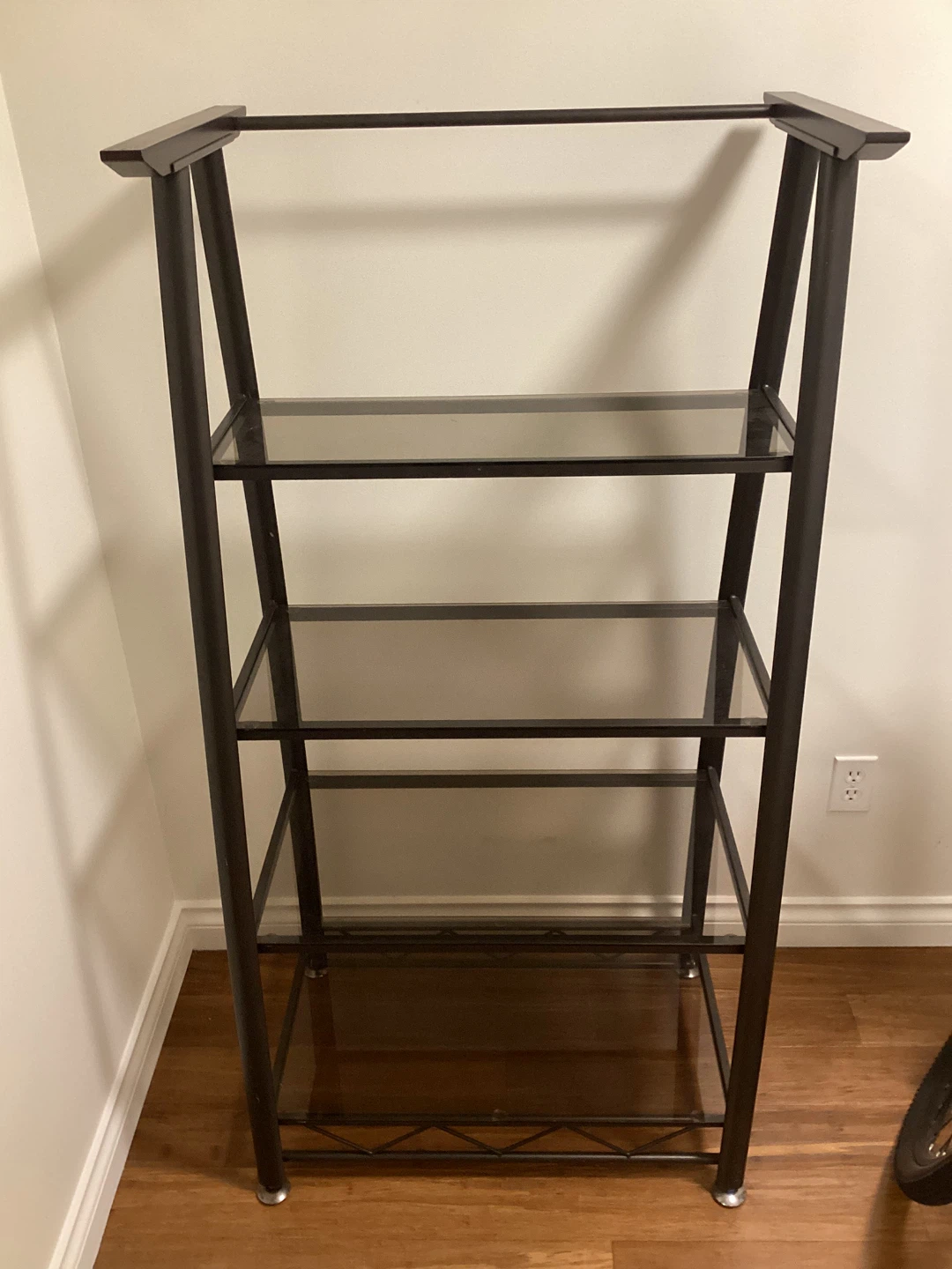 Modern 5-Tier Shelf Unit with Glass Shelves