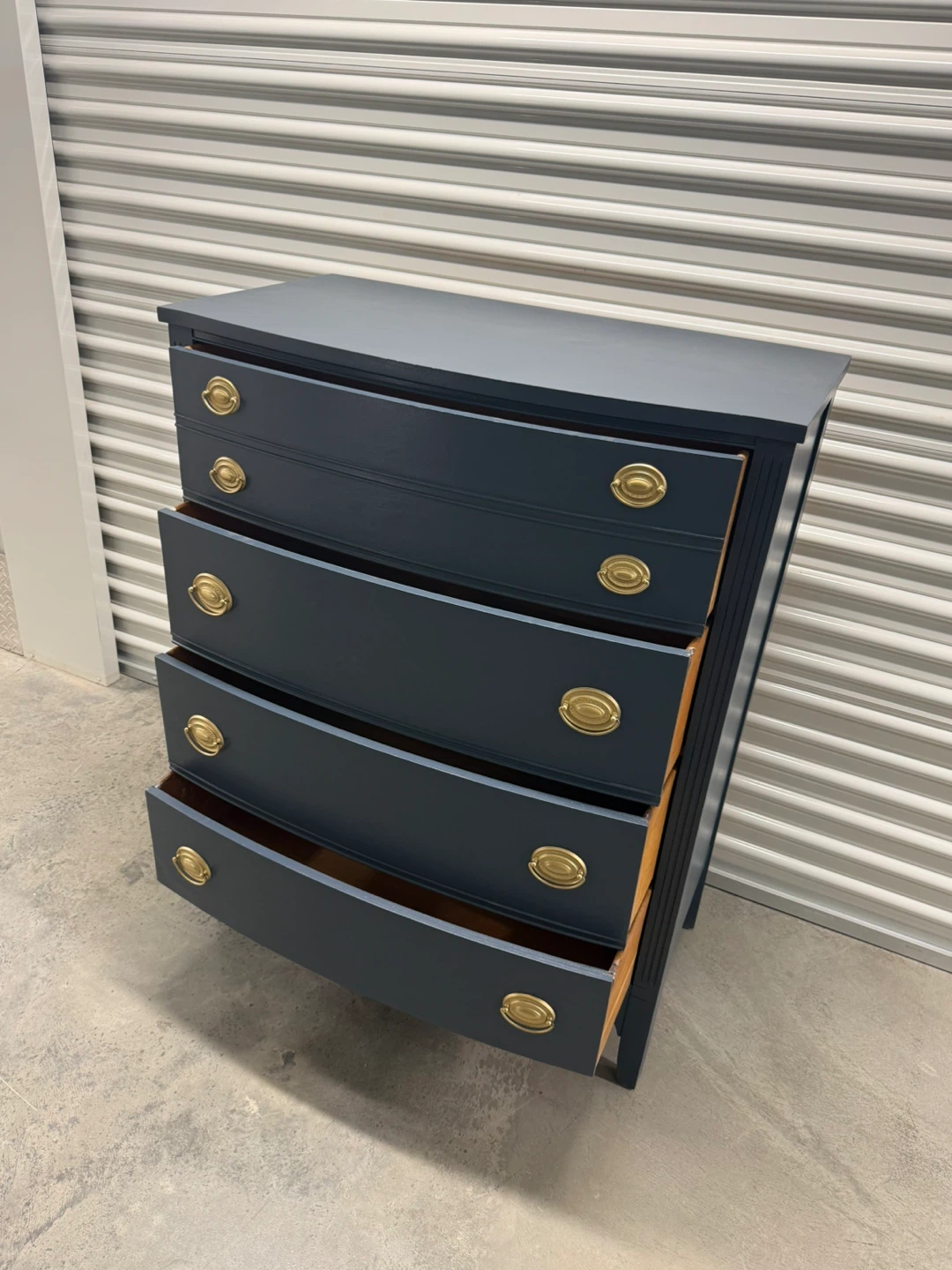 🚨Free Delivery NJ/NY Navy Blue Solid Wood Dresser - 4 Drawers - photo 3