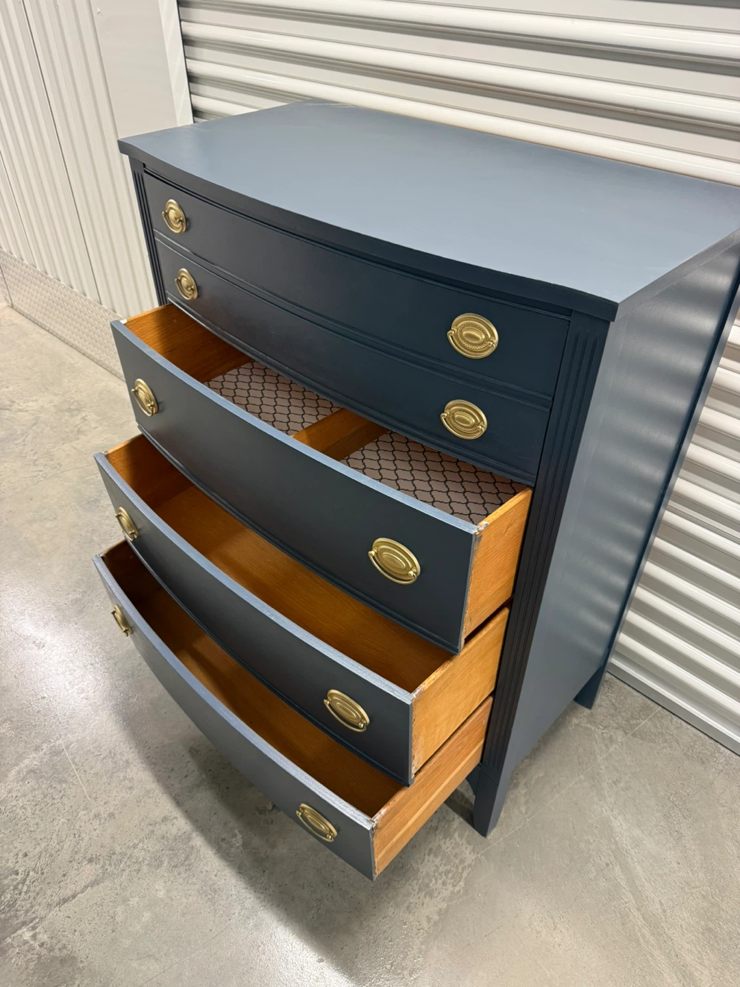🚨Free Delivery NJ/NY Navy Blue Solid Wood Dresser - 4 Drawers - photo 4