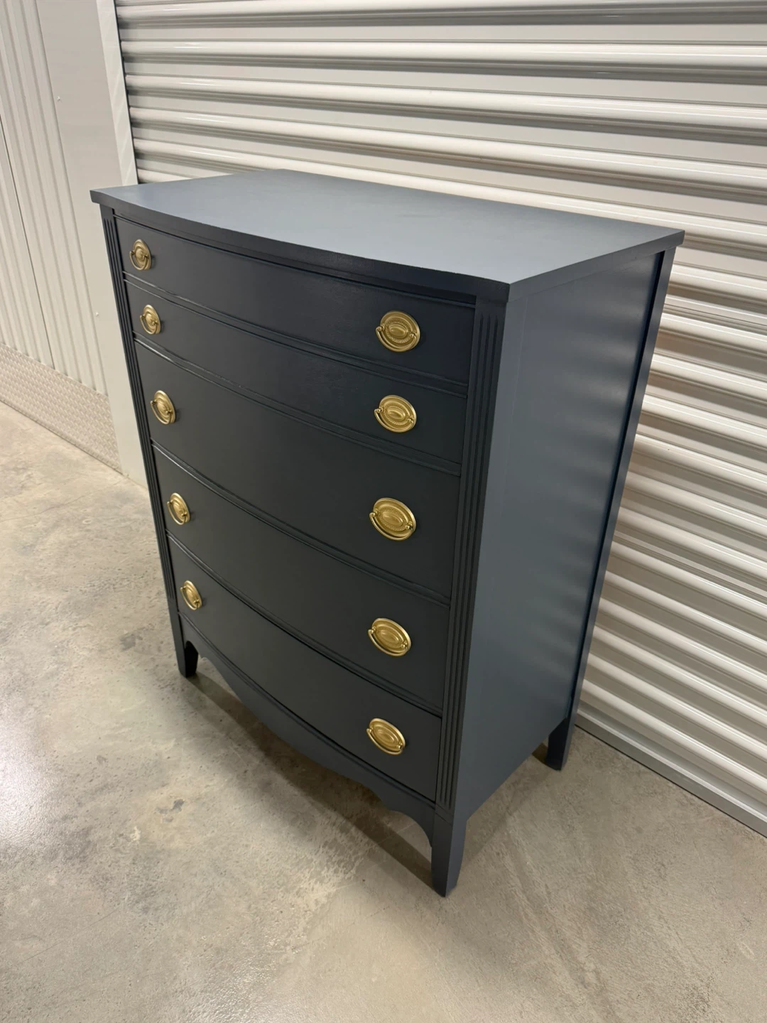 🚨Free Delivery NJ/NY Navy Blue Solid Wood Dresser - 4 Drawers - photo 2